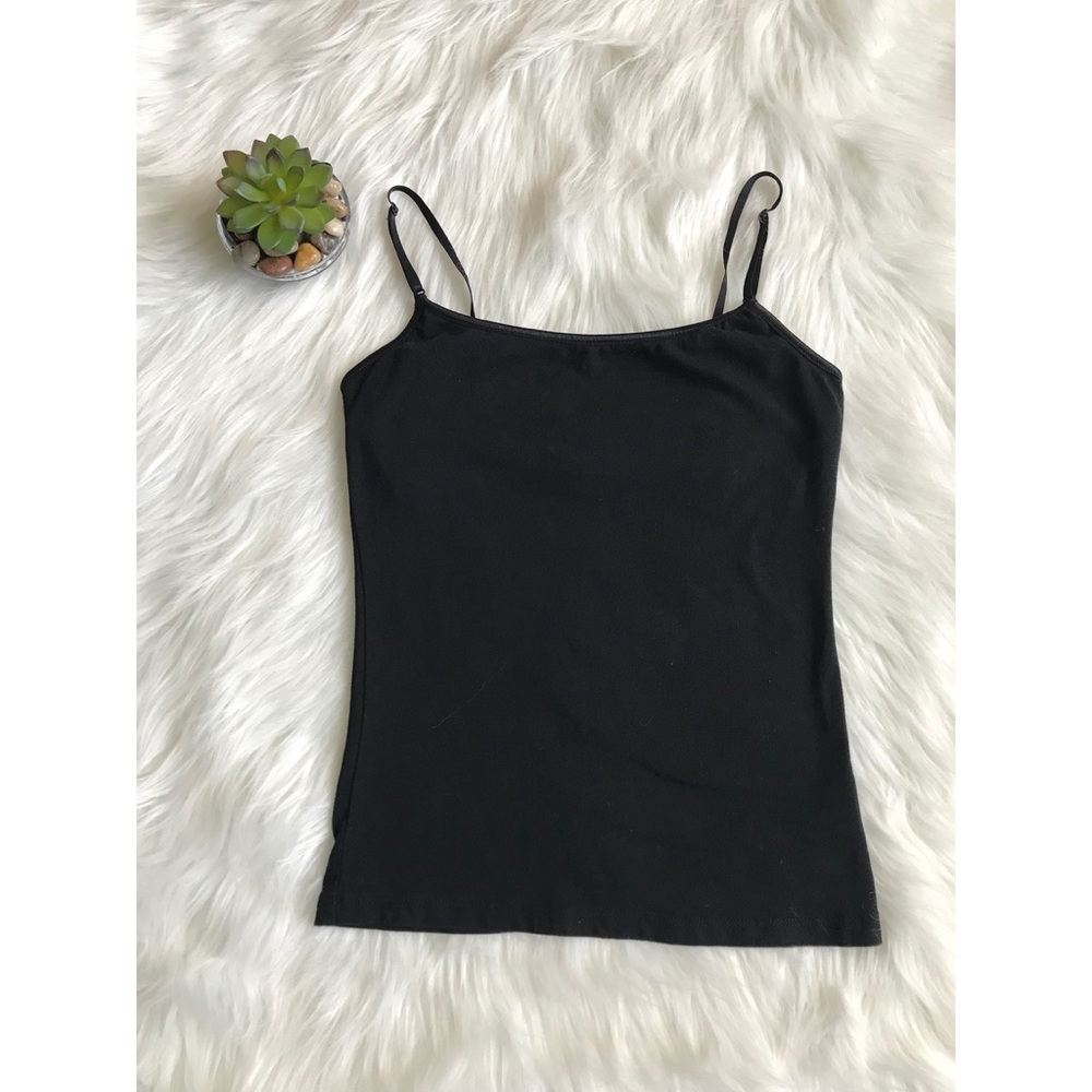 Black Shelf Cami Bra Tank Top